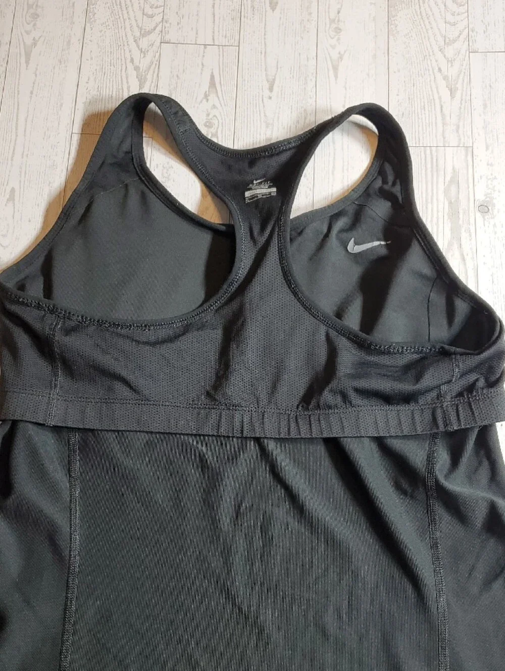 Nike Dri-Fit Black Racerback Tank Top Built-In Bra Athletic Women's XL